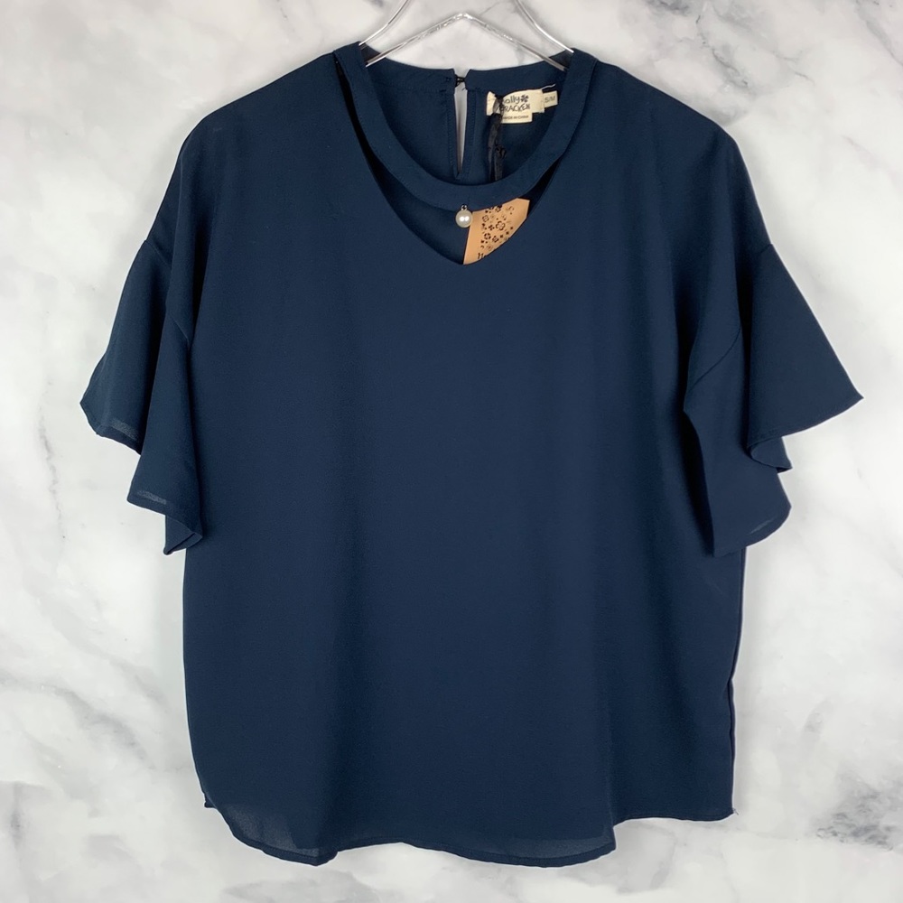 Anthro Molly Bracken Pearl Choker Top Boho M